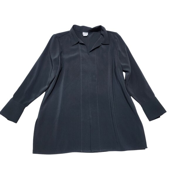 Chicos Womens Black Tunic Blouse With Gold Wrist Detail‎ Size 2 US 12/14 - Picture 1 of 9